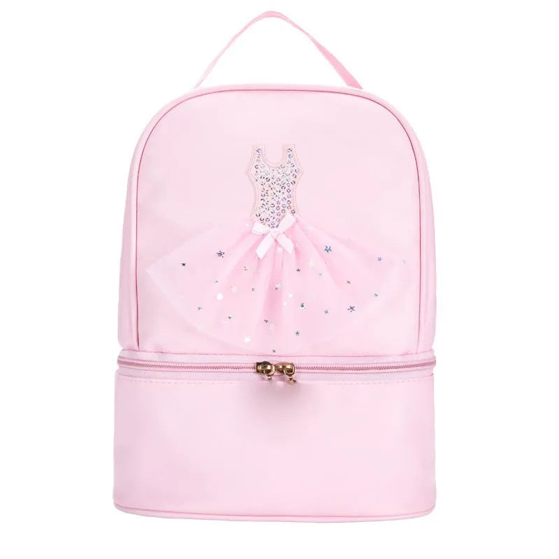 Kids Dance BackBag Ballerina Pink Duffel for Ballet Class