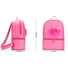 Kids Dance BackBag Ballerina Pink Duffel for Ballet Class