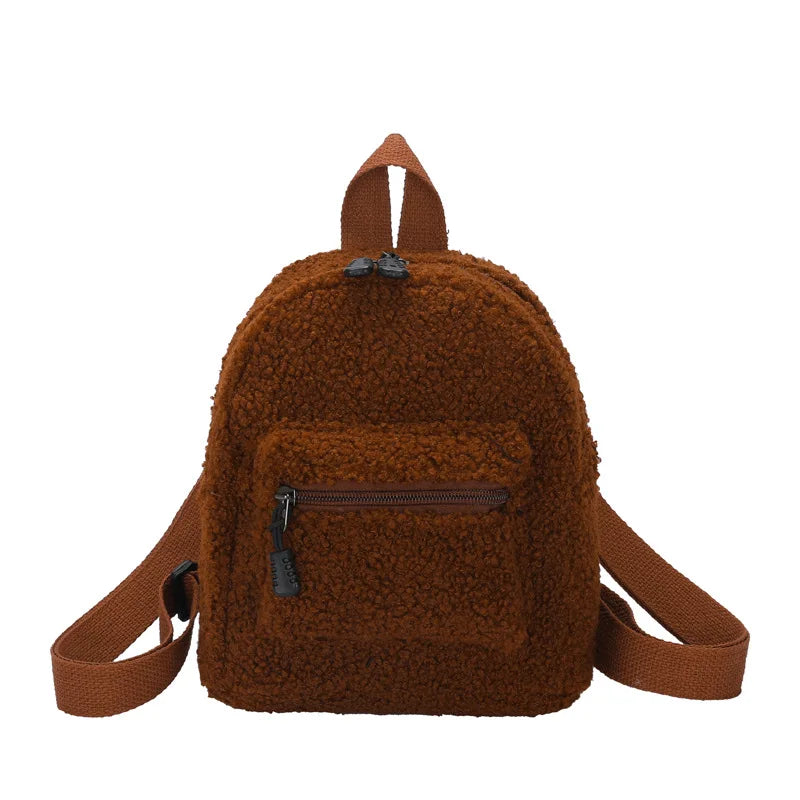 Personalized Embroidery Mini Girls' Backpack Plush Women's Backpack