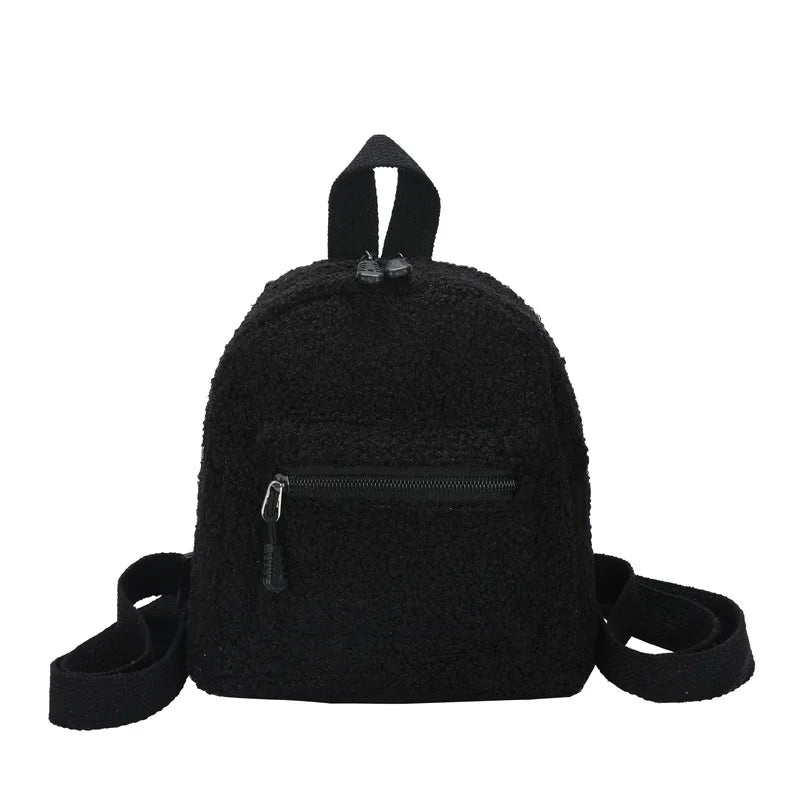Personalized Embroidery Mini Girls' Backpack Plush Women's Backpack