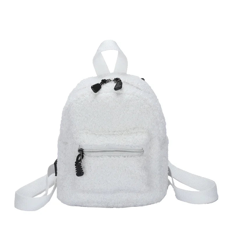 Personalized Embroidery Mini Girls' Backpack Plush Women's Backpack