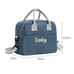 Personalized Embroidery Insulated Lunch Bag Waterproof Lightweight High Capacity