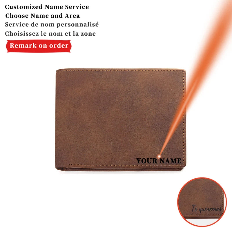 Personalized Men's PU Leather Laser Name Wallet