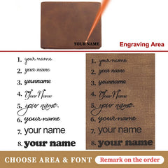 Personalized Men's PU Leather Laser Name Wallet