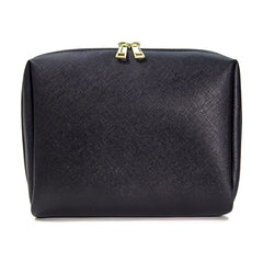 Personalized Embroidered Cosmetic Bag Large-Capacity PU Leather Travel Wash Bag