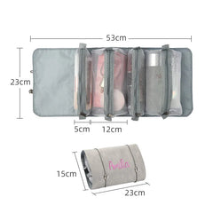 Personalized PU Folding Cosmetic Bag Removable Portable Cosmetic Storage