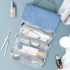 Personalized PU Folding Cosmetic Bag Removable Portable Cosmetic Storage