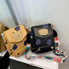Wide Shoulder Belt Women Messenger Bag Cow Small Square Bag