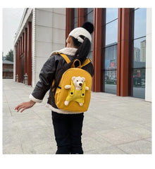 Personalized Toddler Backpack Plush Bear Preschool Bag Kids Name Backpack