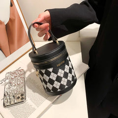 Rhombus Patchwork Bucket Bag Crossbody