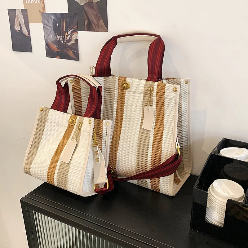 Vintage Large Capacity Shoulder Bag Canvas Totes