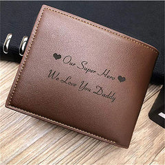Personalized Engraved Photo Wallet Men's Short Purse Gift