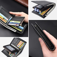 Custom Men's Leather Photo Wallet, Personalized Gift for Husband, Dad, Son