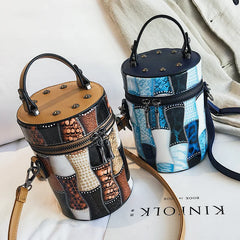 Riveted Chain Shoulder Bag Women's PU Leather Handbag