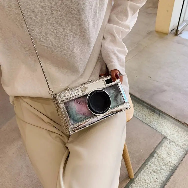 Vintage Camera Shape Clutch Shoulder Bag
