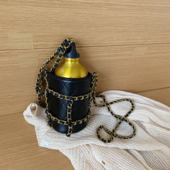 Wine Bottle Shape Crossbody Bag PU Leather Small Shoulder Bag