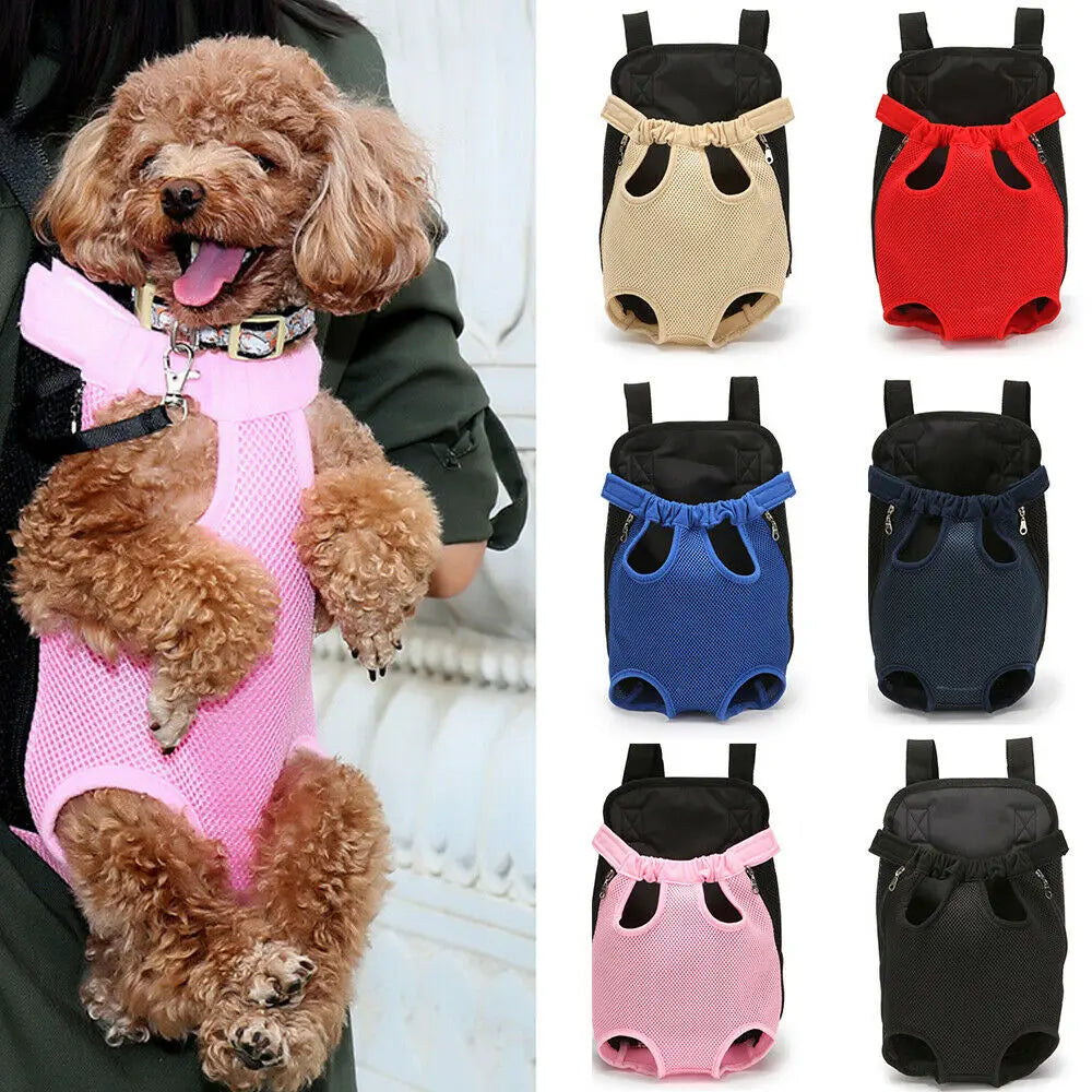Nylon Mesh Pet Carrier Backpack Front Bag Tote Sling Carrier