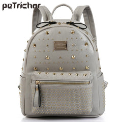 Petrichor Rivet Women Backpack High Punk Backpack Female Multi-color
