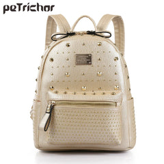 Petrichor Rivet Women Backpack High Punk Backpack Female Multi-color