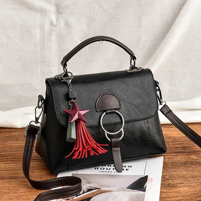 Petrichor Star Pendant Women Vintage Totes Messenger Shoulder Bag