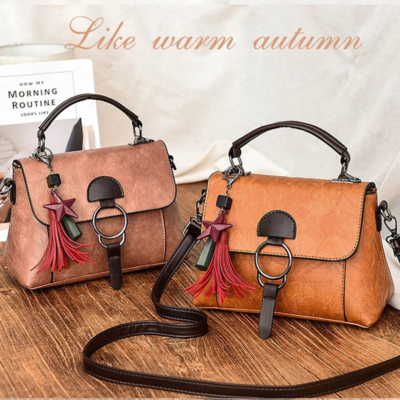 Petrichor Star Pendant Women Vintage Totes Messenger Shoulder Bag