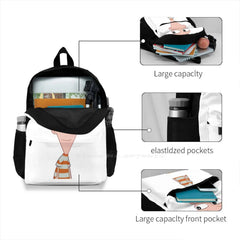3D Print Backpack Casual Bag Funny Phineas Cartoon