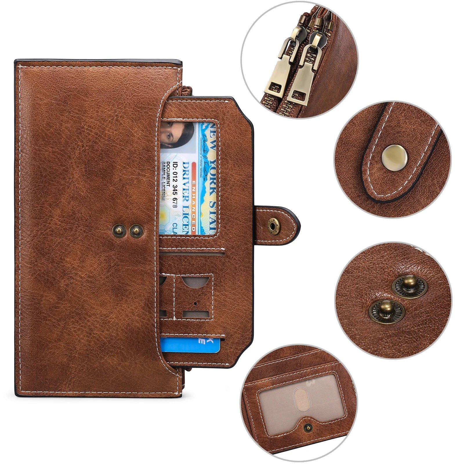 Large Capacity Zipper Wallet for Women