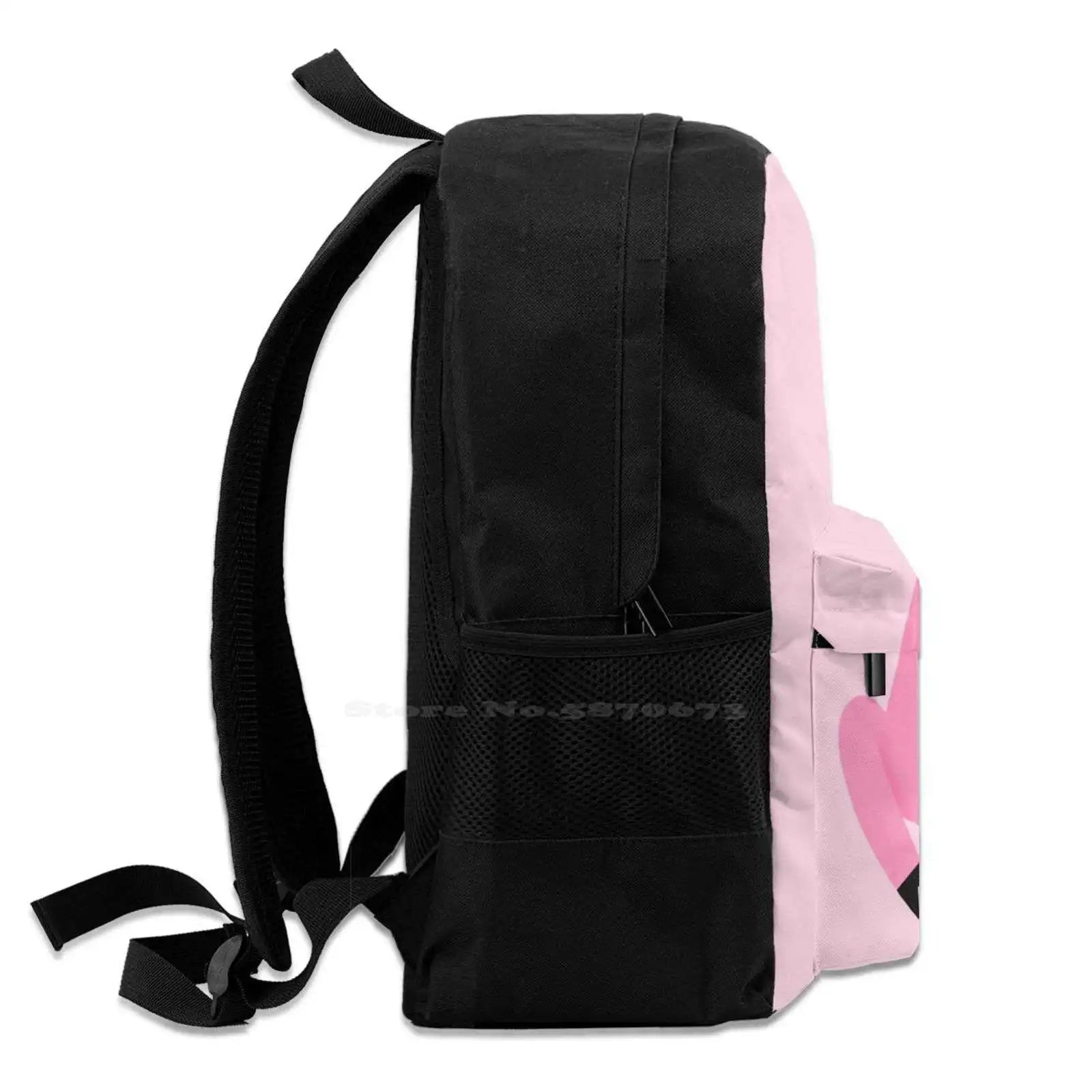 Piggy Large Capacity Backpack Laptop Travel Bags Pig Piggy Pink Animal