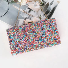 Pink Clutch Purse Women Cross Bag Handbags Stone Wedding Shoulder Tote