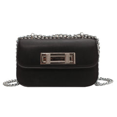 Pink Leather Chain Shoulder Bag Crossbody