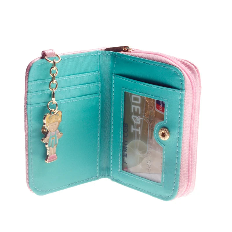 Pink Quilted Women Wallets Female Purse
