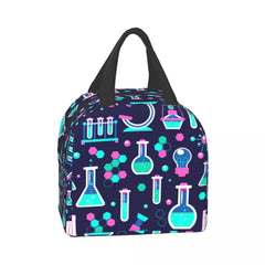 Pink Science Insulated Lunch Bag for Women Chemical Lab Chemistry