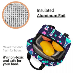 Pink Science Insulated Lunch Bag for Women Chemical Lab Chemistry
