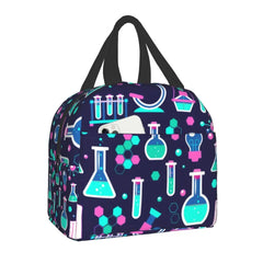 Pink Science Insulated Lunch Bag for Women Chemical Lab Chemistry