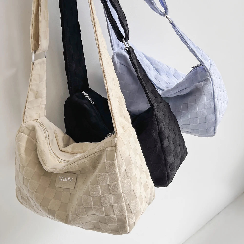 Plaid Crossbody Hand Bag Casual Shoulder Tote Bag