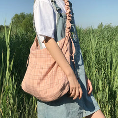 Plaid Crossbody Bag Large Capacity Women's Handbag
