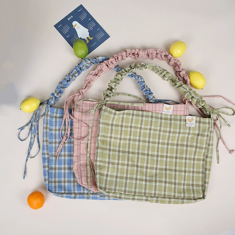 Plaid Crossbody Bag Large Capacity Women's Handbag