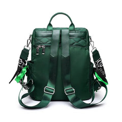 Stylish Plaid Laptop Backpack Anti Theft Green Daypack