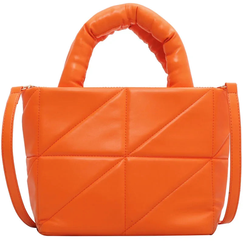 Plaid Large Tote Bucket Bag High-quality PU Leather