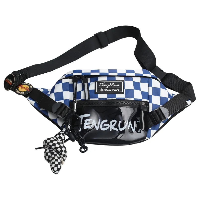 Plaid Waist Bags Casual Belt Bags Wallets Chest Bags Canvas Phone Bags