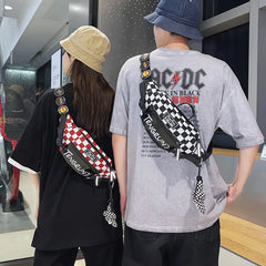 Plaid Waist Bags Casual Belt Bags Wallets Chest Bags Canvas Phone Bags