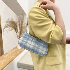 Plaid Print Underarm Bags Cloth Ladies Handbags for Women Shoulder Bags