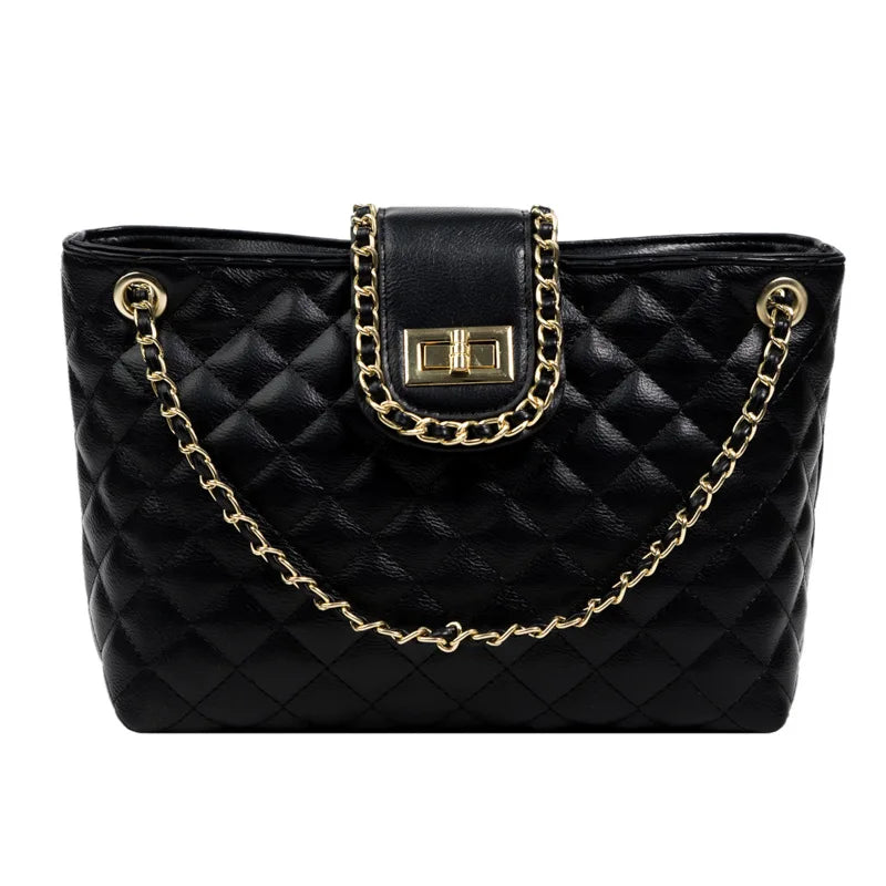 Plaid PU Leather Women Shoulder Bag Crossbody Bags Chain Strap Handbags