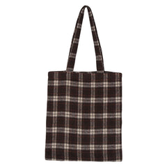 Plaid Shoulder Bags Women Retro Large Capacity Square Underarm Bag