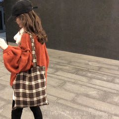 Plaid Shoulder Bags Women Retro Large Capacity Square Underarm Bag