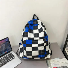 Plaid Women Backpack College Student Backpack Teenage Girl School Bags