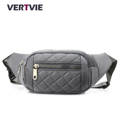 Plaid Women Waist Bag Waterproof Outdoor Crossbody Chest Bag