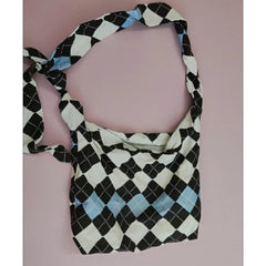 Plaid Women Bag Canvas Shoulder Messenger Retro Bags
