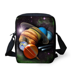 Planet Style Pattern Kids Messenger Bag Casual Cross-body