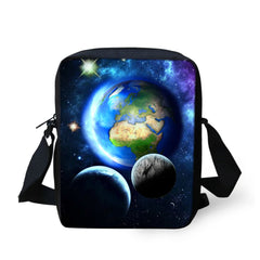 Planet Style Pattern Kids Messenger Bag Casual Cross-body